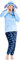 Disney Pigiama Donna Invernale Pile Stitch Minnie Minou Simba Winnie The Pooh (M, Blu Stitch)