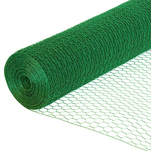 Sechseckdraht grün Volieren Draht Hasendraht Drahtzaun Kaninchendraht Maschendraht verzinkt und grün beschichtet (Höhe 100cm, Länge 25m, Weite 13mm)