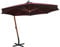 vidaXL Tannenholz Massiv Ampelschirm mit Mast Sonnenschirm Gartenschirm Strandschirm Marktschirm Schirm Terrasse Garten Bordeauxrot 3x3m