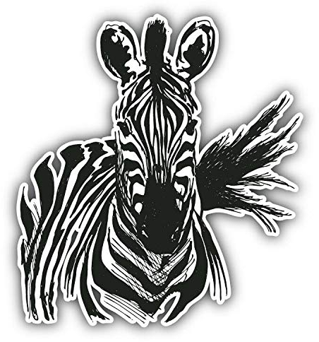 20cm! Hochwertiger Kühlschrank-Auto-Aufkleber Sticker Cartoon Comic Zebra Skizze Tier UV&Waschanlagenfest Decal