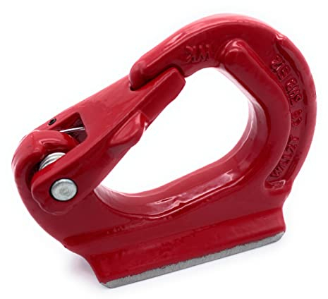 Befestigungstechnik F.R. | Anschweißhaken | 2 t | 1 Stk. | Schaufelhaken rot lackiert GK8 Baggerhaken Löffelhaken zum anschweißen Schaufel (2,00t - 2000kg)