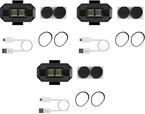 Perfeclan Drohnen-Navigations-LED-Licht, wiederaufladbar, leichtes Anti-Kollisions-Warnlicht, Mini-Blitzlampe für DJI Mini3 Quadcopters, 3 Stück