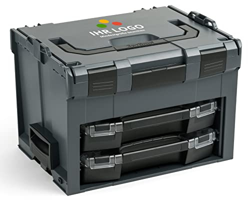 L-BOXX Sortimo LS BOXX 306 | inkl. i-BOXX 72 H3 & i-BOXX 72 I3 in Anthrazit individuell anpassbar mit Ihrem Logo | Professioneller Werkzeugkoffer leer | Werkzeugkiste leer Kunststoff