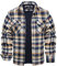KEFITEVD Hommes Veste Carreaux Bûcheron Doublée Polaire Thermique Blouson Carreaux Décontractée Chemise Bûcheron,Jaune,XL