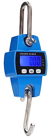Balance de Grue Numérique 300Kg, Balance Suspendue Portable en Alliage pour Poisson, Maison, Ferme, Usine, Industriel, Commercial, Bagage, Balance électronique avec Crochet en Forme de S(Bleu)