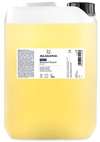 Naissance Huile d’Amande Douce Certifiée BIO (No. 215) Pressée à Froid - 5 litres - Hydratant Naturelle, Végan, Sans OGM - Lubrifiant pour Massage - Pour Corps, Visage, Cheveux, Ongle