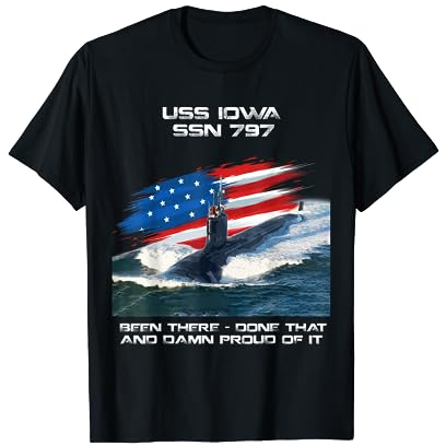 USS Iowa SSN-797 Amerikanische Flagge U-Boot Veteran Xmas T-Shirt