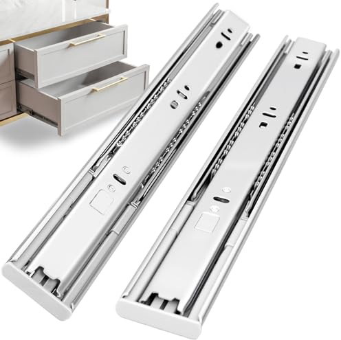 HLC 600mm Soft Close Drawer Runners 6 Pairs Cabinet Drawer Slides Heavy Duty 45kg Load Capacity Full Extension Ball Bearing Self Close Slides for Kitchen Cabinet,Bedstand Drawers,Side Mount(12 Pcaks