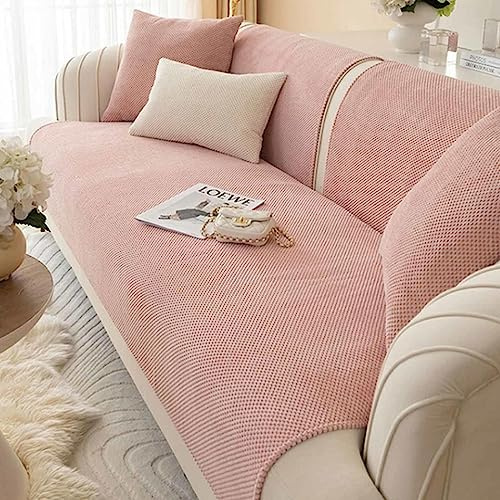 MTHGH Sofabezug Sofaschoner Couchbezug L Form rutschfeste Sofaschutz Wasserdichter Sofasitzbezug Sofa Sitzkissenbezug Sofa Überwurfdecke,pink-70x120cm