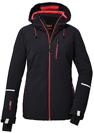 killtec Damen Skijacke/Funktionsjacke mit abzippbarer Kapuze und Schneefang KSW 81 WMN SKI JCKT, schwarz blau, 40, 39746-000