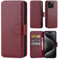 CHALK & HIDE - Real Leather Book Wallet Flip Case Cover For Apple iPhone 15 Pro (6.1), With RFID Blocking Card Slot, Magnetic Closure and Built In Stand - Burgundy