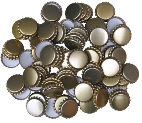 BALLIIHOO 29mm Large Crown Caps - Pack of 100 x Gold - for Champagne and Oversize Bottles