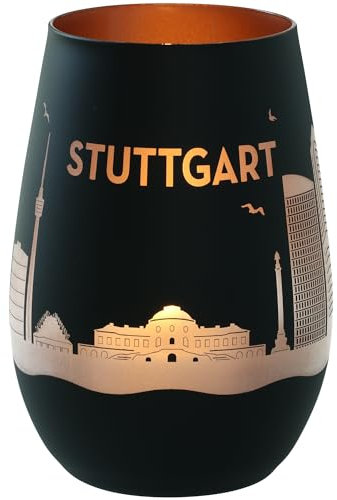 Goodtimes Windlicht Stuttgart Skyline (Schwarz & Bronze)