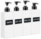 Segbeauty Flacon Pompe Vide, 4 Pièces 500ml Distributeur Savon Blanc, Distributeur Savon Liquide, Soap Dispenser Plastique, Bouteille Shampoing Vide avec Étiquette, pour Salle de Bains, Hôtel
