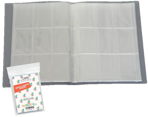 Leere Sammelmappe - Ideal für Sammel Bilder/Karten - Farbe Neutral + Exklusive Collect-it Hüllen (32 Seiten (567 Karten))