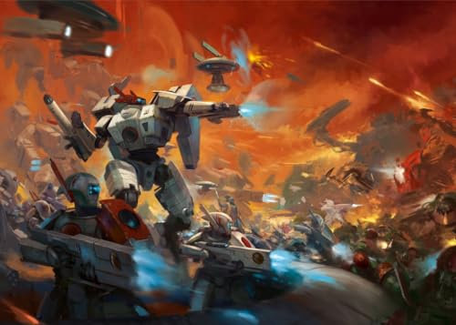 Displate Offiziell Warhammer MetallPoster Magnetische Befestigung Inklusive Lizenziert Bilder Hochwertiges Poster Warhammer 40,000 Art T'au Empire Poster 45 cm x 32 cm