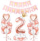 Luftballon 2. Geburtstag Roségold - Deko Set Mit Riesen Folienballon Zahl 2, Happy Birthday Ballon - Für Mädchen 2 Jahre
