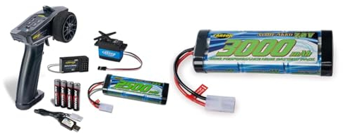 Carson 500500099 Reflex Start Elektro RC Zubehör, Modellbauzubehör & 500608224 7,2V/3000mAh NiMH Race Akku TAM - Schnellladefähig, Kompatibel mit RC-Cars, Robustes Design, Einfache Handhabung