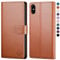 SkyDuck iPhone X/XS/10 5.8 Flip Case with Tempered Glass Screen Protector, RFID Blocking, Credit Card Holder, Light Brown