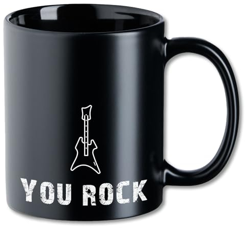 Tasse mit Spruch ″You Rock″ Motivtasse T93 E-Gitarre Keramik Geschenk Rock Heavy Metal 330 ml