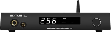 S.M.S.L DL100 Audio DAC Amplifier 4xCS43131 Chips Hi-Res Headphone Amplifier PCM32bit/768kHz Hi-Fi Audio Stereo Receiver Bluetooth5.1/USB/Optical/Coaxial/HDMI Input THD+N 0.00009%, with Remote Control