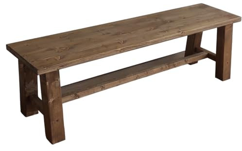 Banco de Madera de Abeto Impregnada, Modelo Margherita, Banco con Refuerzo, Ideal para Interior y Exterior, Made in Italy también a Medida