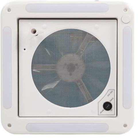 JJENXYYDS Campervan Roof Vent Fan,Ventilation Exhaust Sunroof 12V,Universal Rv Roof Vent Cover Lid Replacement with LED Light, Bidirectional Air Extraction,for Camper Van Trailer,11in