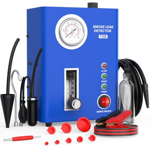 BELEY T105 EVAP Smoke Machine Leak Tester with Pressure Gauge/Flow Meter | Built-in Air Pump Fast Smoke Output, Adjusting Smoke Level for Pipe & Fuel Systems, Fits 12V Cars, Motorcycles & Boats