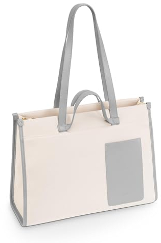 Audi 3152400100 Shopper Tragetasche Damen Tasche Einkaufstasche Handtasche, creme/grau