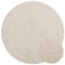 vidaXL Teppich ZIZUR Creme Ø 90 cm Jute-Optik Indoor und Outdoor, Fußmatte, Bodenteppich, Teppichboden, Bodenmatte, Flächenvorleger, Innenteppich