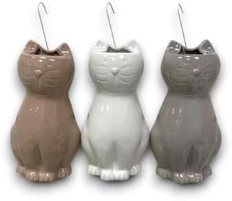 Umidificatore in Ceramica a Forma di Gatto per Termosifone – Evapora l’Acqua per Migliorare l’Umidità in Casa – Diffusore Naturale Senza Elettricità – Con Gancio per Radiatore – Design Elegante – 18x8