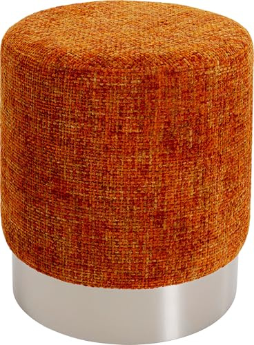 Kare Design Hocker Berry High, Silber/Orange, Ø39cm, Sitzhocker, Rund, Minimalistich, Pflegeleicht, Flur