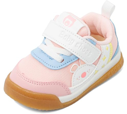 LACOFIA Chaussures Premier Pas Bébé Baskets Bébé Filles Garçons de Marche avec Semelle Antidérapante en Caoutchouc