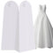 Xialvyu Brautkleider Kleidersack 180 cm - Atmungsaktive Staubdichte Schutzhülle mit Reißverschluss für Hochzeitskleider, Brautmode, Abendkleider, Lange Mäntel (Weiß)