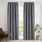 PONY DANCE Verdunklungsvorhänge mit Kräuselband für Schiene 2er Set H 245 x B 140 cm Thermovorhang gegen Hitze Schlafzimmer Gardinen und Vorhänge Grau Blickdicht Curtains for Living Room