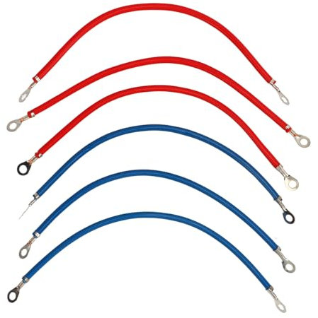 6PCS Battery Inverter Cables Pure Copper Tinned Lug Oxidation Power Inverter Wires Electric