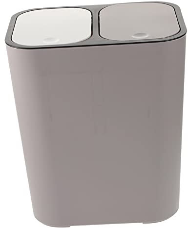 ibasenice Poubelle De Tri Sélectif Cuisine Avec Double Compartiment Récipient Et Lavable Bac Drain Amovible Pour Maison Et Restaurant Gris