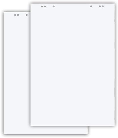 Conipa® - 2 x Flipchart Papier Block 68x99 cm weiß (BLANKO) 80 g/qm - 2 Flipchart-Blöcke à 20 Blatt - Whiteboard-Papier für Charts & Meetings (2 Blöcke Blanko)