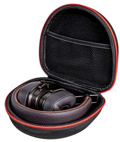 AONKE Custodia per cuffie Marshall Major V/Major IV/Major III/Major II/Major I/Mid Bluetooth/MID ANC/Monitor II ANC, custodia rigida per Marshall Major 5/4/3/2/1 (cerniera rossa + nero)
