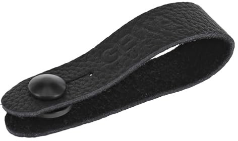 GEWA Tie Strap Lederschlaufe zur Gitarrengurtbefestigung, Echtleder, Schlaufenumfang 17 cm, für Gitarren und Ukulelen ohne Gurtknopf, black – schwarz