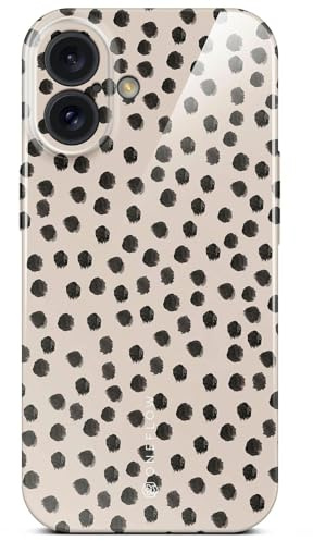 ONEFLOW Splash Cover für iPhone 16 Hülle mit Design Muster, Handy Schutzhülle mit Kameraschutz, Case Bedruckt extra dünne Handyhülle, Punkte Cookies Cream Polka Dots