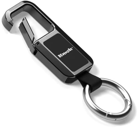 Kmok Key Finder with Find My App, Keychain Tracker | Works with iOS, 100dB Alarm, Left-Behind Alert, Rechargeable, Zinc Alloy