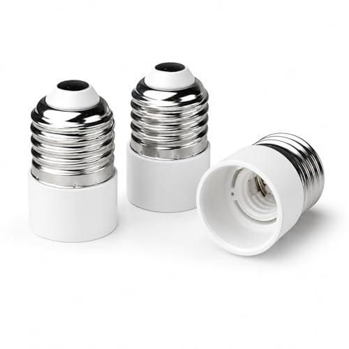 Jiyeo 3Pcs E27 to E14 Socket Converter ES to SES Adapter