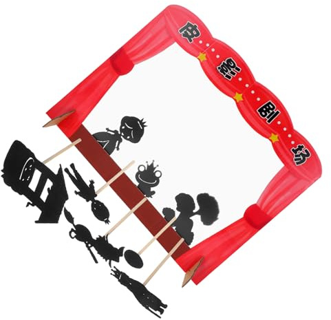 LALADEFIEE Schattenpuppentheater Satz für Selbstgemacht Chinesisches Schattenspiel mit Handgefertigten Figuren Buntes Puppentheater zum Kreativen Geschichtenerzählen und Lernspielzeug