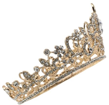 WOONEKY Hochwertige Brautkrone mit Funkelnden Strasssteinen Königliches Tiara haarband für Hochzeit und Geburtstag Vielseitiges Sicheres Braut haaraccessoire Elegant und Stabil für