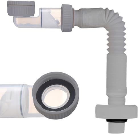 Dwitkul Sifone da 1 1/4 Pollici, Sifone Lavabo Bagno, Tubo Scarico Lavandino Sostituibile per Bagno/Cucina, Sifone Salvaspazio Lavabo Bagno con Chiusura Ermetica. (Grigio)