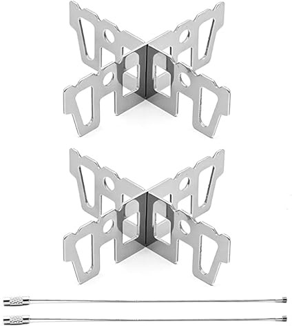 PureSphere 2 Pack 304 Stainless Steel Alcohol Stove Stands for Camping | 2-pack 304 stainless steel alcohol stove stands, cross frame for camping hiking picnic, ultralight detachable pot rack
