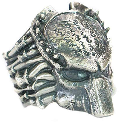 LINSION Predator Movie Ring 925 Silver Heavy Men's Gift Sci-Fi Gothic Punk Ring TA208A UK Size R½~Z4 (UK W½ (65.9mm))