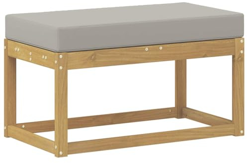 vidaXL Outdoor Hocker Bank Weiß 80 x 43 x 45 cm Massivholz Akazie, Moderner Garten Lounge, Bequeme Sitzbank für die Terrasse, modulare Sofa-Anordnung, perfekte Sommerentspannung