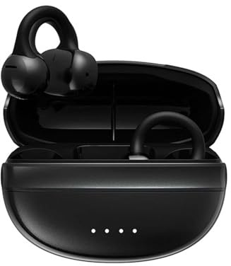 DOCANIO Open Ear Clip Headphones, Bluetooth 5.4 Wireless Earbuds, 36H Playtime, IPX5 Waterproof, Noise Cancelling Sport Earphones for Running, Workout, Gym, Work, Clear Call black